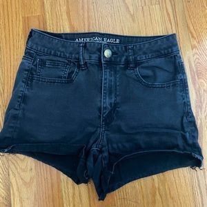 American eagle black hi rise shorts